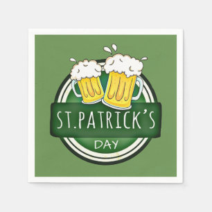 St. Patrick's Day, Beer Mugs, Irish Green Napkin