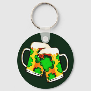 St. Patrick's Day Beer Mugs Key Ring