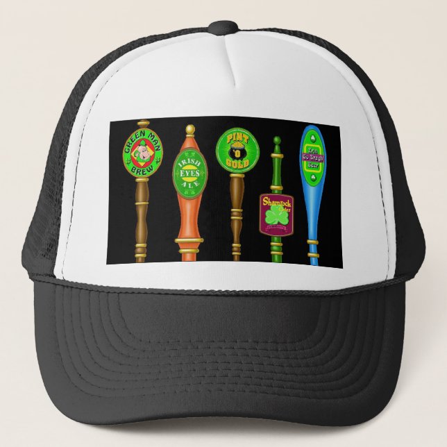 St. Patrick's Day Beer Taps Trucker Hat (Front)