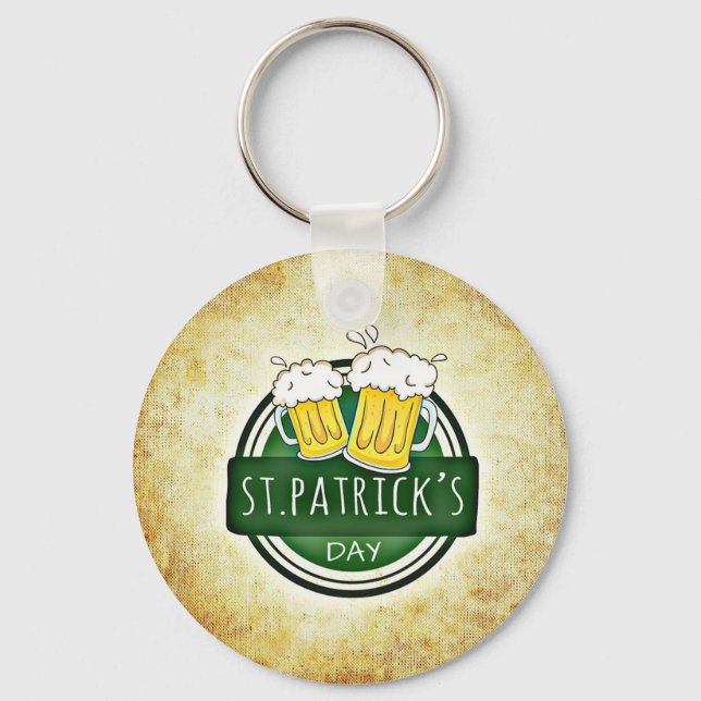 St. Patrick's Day Beers Key Ring (Front)