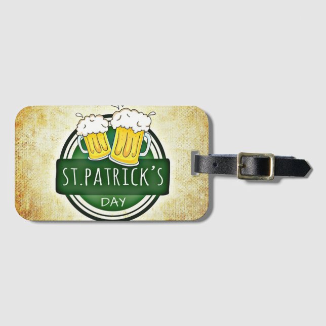 St. Patrick's Day Beers Luggage Tag (Front Horizontal)