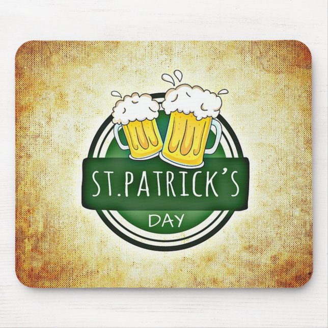 St. Patrick's Day Beers Mouse Mat (Front)