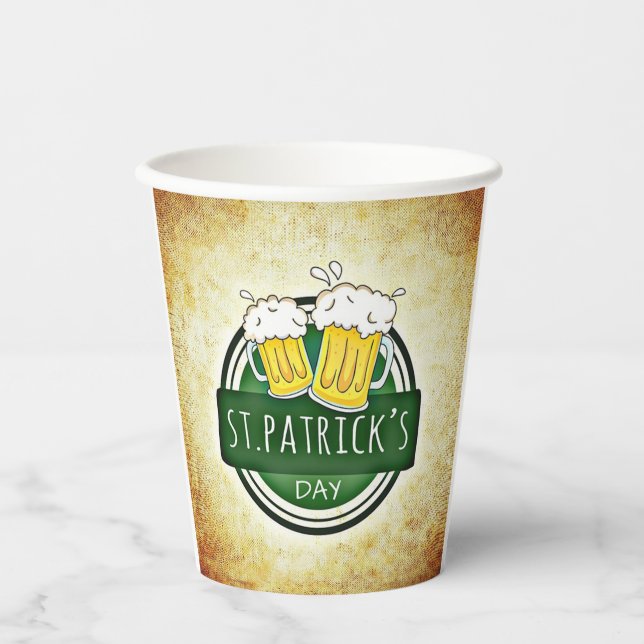 St. Patrick's Day Beers Paper Cups (Front)