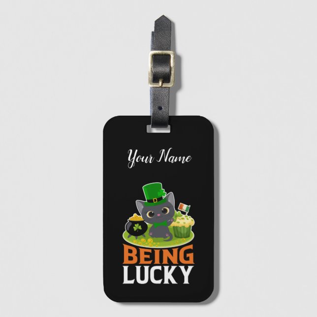 St. Patrick's Day Being Lucky Luggage Tag (Front Vertical)