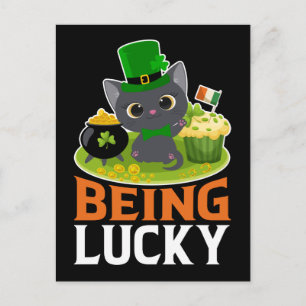 St. Patrick's Day Being Lucky Postcard