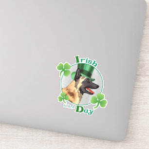St. Patrick's Day Belgian Malinois Vinyl Sticker