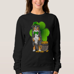 St Patrick's Day Bernese Mountain Shamrock Pet Dog Sweatshirt