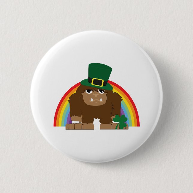 St. Patrick's Day Bigfoot 6 Cm Round Badge (Front)