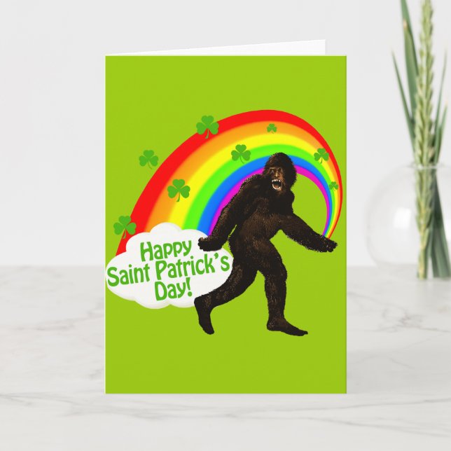 St. Patrick's Day Bigfoot Card (Front)
