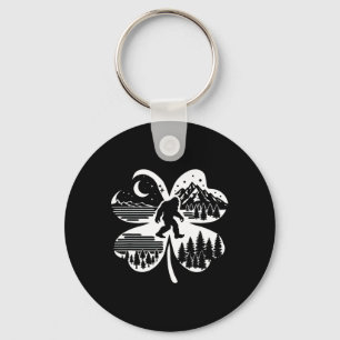 St Patricks Day Bigfoot Irish Sasquatch Shamrock S Key Ring