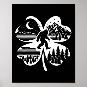 St Patricks Day Bigfoot Irish Sasquatch Shamrock S Poster