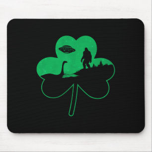 St Patricks Day Bigfoot Nessie Ufo Alien Shamrock Mouse Mat