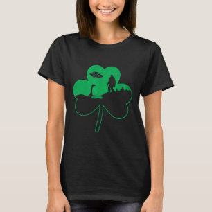 St Patricks Day Bigfoot Nessie Ufo Alien Shamrock T-Shirt