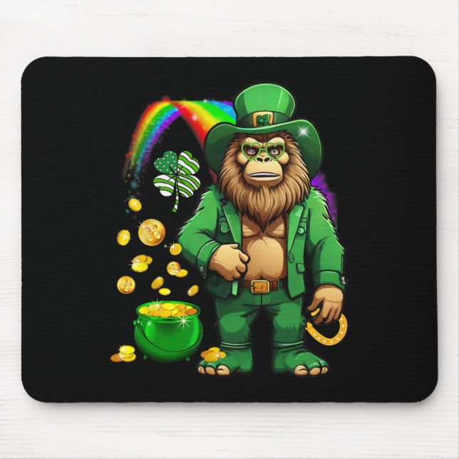 St Patrick's Day Bigfoot Rainbow Patricks Day 17 M Mouse Mat (Front)