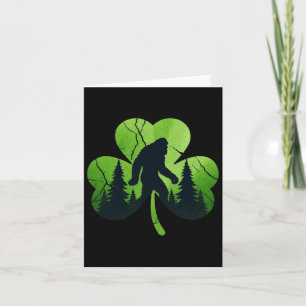 St Patricks Day Bigfoot Sasquatch Irish Shamrock M Card