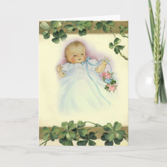 St. Patrick's Day Birthday Baby Boy or Girl Card (Front)