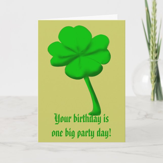 St. Patrick's Day Birthday Card (Front)