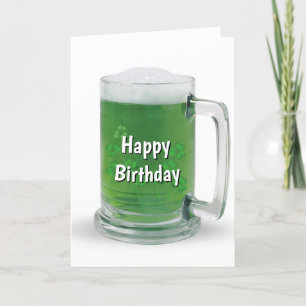 St. Patrick's Day Birthday Green Beer Card