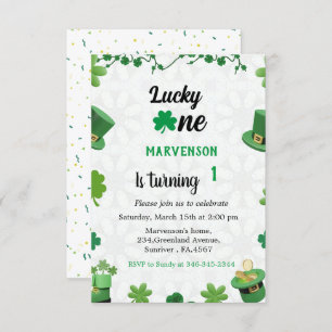 St Patrick's day birthday invitation shamrock i