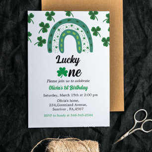 St Patrick's day birthday invitation shamrock i