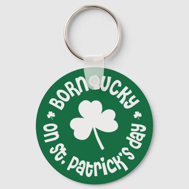 St Patricks Day Birthday Key Ring (Front)
