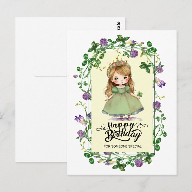 St. Patrick's Day Birthday Little Irish Princess  Postcard (Front/Back)