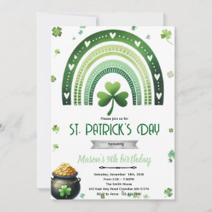 St. Patrick's Day Birthday party invitation