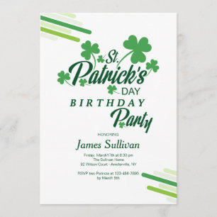 St. Patrick's Day Birthday Party Invitation