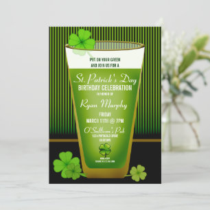 St. Patricks Day Birthday Party Invitations