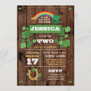 St. Patricks Day Birthday Party Invite 2nd Any Age