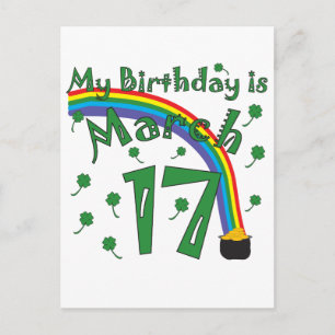 St. Patrick's Day Birthday Postcard