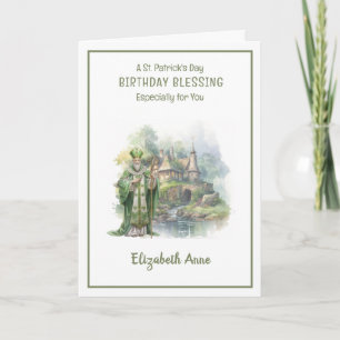St. Patrick's Day Birthday Roses Celtic Cross Card