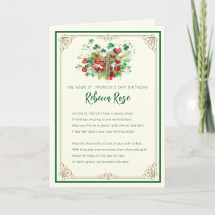 St. Patricks Day Birthday Shamrock Celtic Cross Card