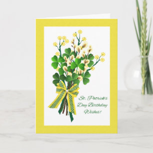 St. Patrick's Day Birthday with Shamrocks Card