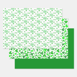 St Patrick's Day Birthday Wrapping Paper Sheet
