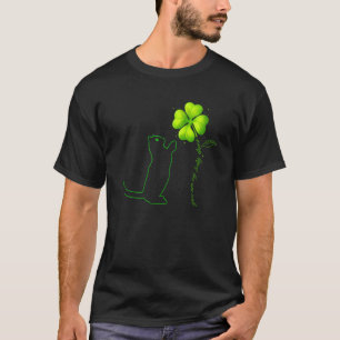 St Patricks Day Black Cat My Lucky Charm Shamrock  T-Shirt