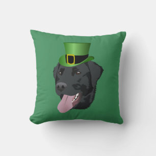 St. Patrick's Day Black Lab Cushion