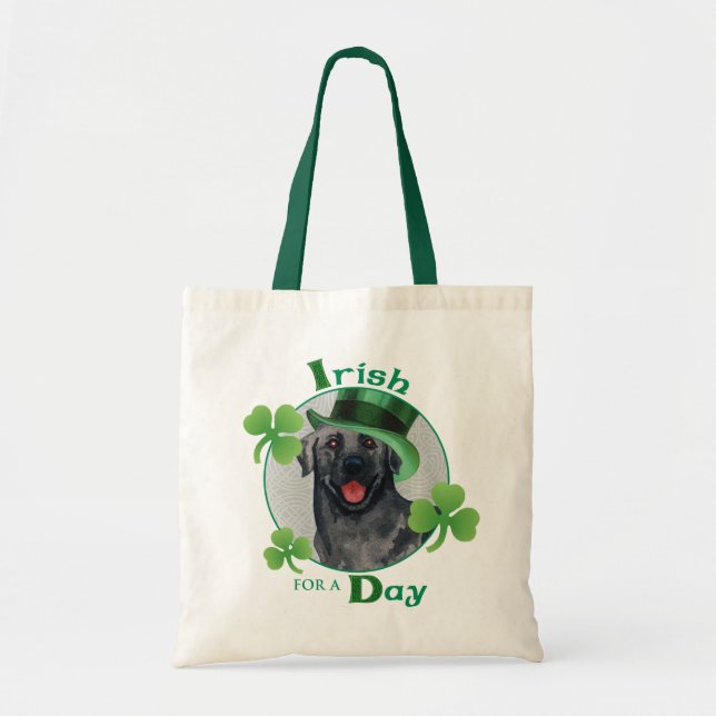 St. Patrick's Day Black Lab Tote Bag (Front)