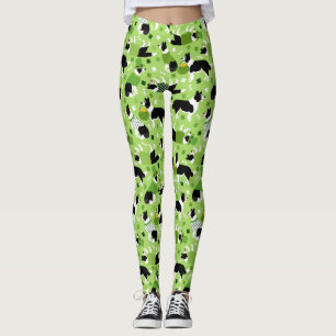 St. Patrick's Day Border Collie Pattern Leggings