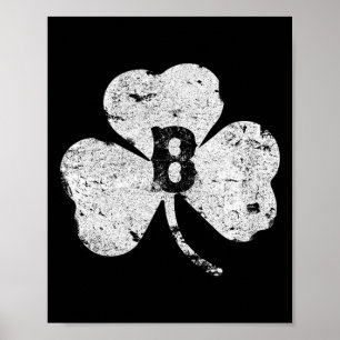 St. Patricks Day Boston Distressed Irish Shamrock  Poster