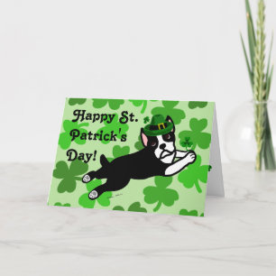 St. Patrick's Day Boston Terrier 2 Card