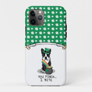 St. Patrick's Day Boston Terrier Dog (black) Cute iPhone 11 Pro Case