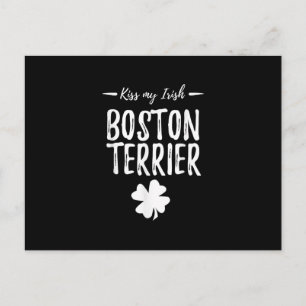 St Patricks Day Boston Terrier Dog Mum Funny Irish Announcement Postcard