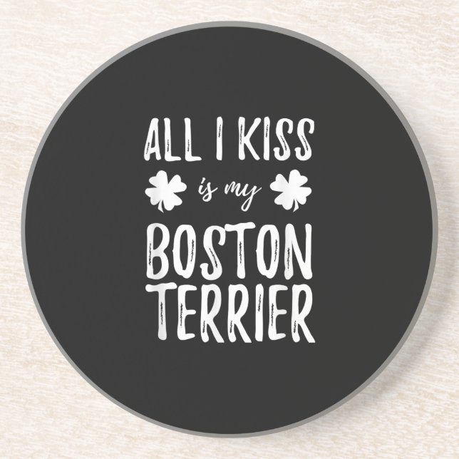 St Patricks Day Boston Terrier Dog Mum Funny Irish Coaster (Front)