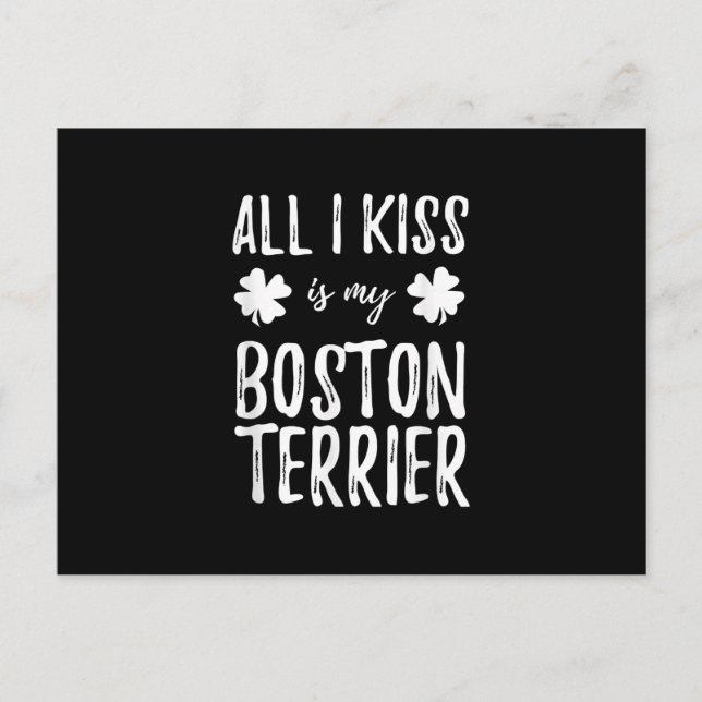 St Patricks Day Boston Terrier Dog Mum Funny Irish Postcard (Front)
