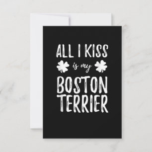 St Patricks Day Boston Terrier Dog Mum Funny Irish RSVP Card