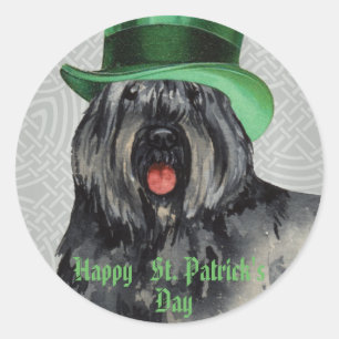 St. Patrick's Day Bouvier Classic Round Sticker