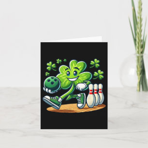 St Patrick's Day Bowling Boys Girls Cute Shamrock  Card