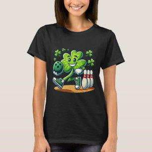 St Patrick's Day Bowling Boys Girls Cute Shamrock T-Shirt
