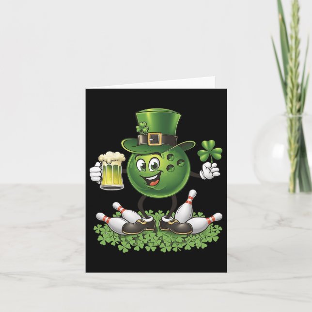 St. Patrick's Day Bowling Drinking Beer Lover Play Card (Front)